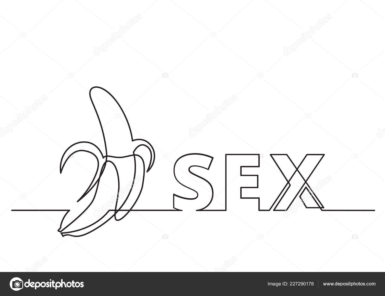One Line Drawing Phrase Sex Banana Stock Vector C One Line Man 227290178