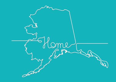 bir Alaska ev işaret sürekli çizgi çizme