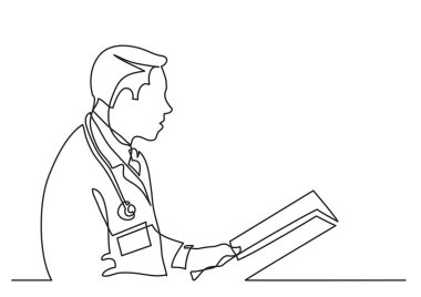 belgeleri okuma Doktor sürekli çizgi çizme