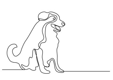 mutlu oturma köpek sürekli çizgi çizme