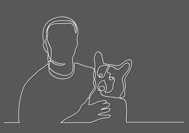 sahibi ve köpek sürekli çizgi çizme