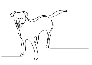 ayakta köpek sürekli çizgi çizme
