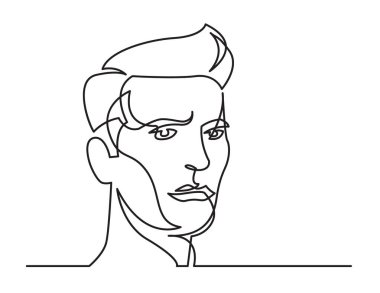 Continuous line drawing of serious man portrait on white background vector Continuous line drawing of serious man portrait on white background vector