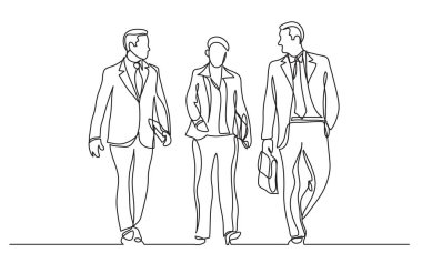 sürekli iş ekip birlikte çalışma tartışırken yürüme çizim için