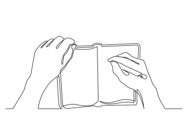 sürekli çizim için notları kitabında yazma el