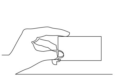 elin boş kartvizit gösterilen sürekli çizgi çizme