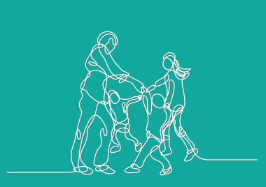 mutlu aile tezahürat sürekli çizgi çizme