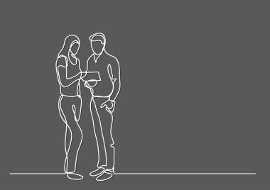 Erkek ve kadın tartışırken sürekli çizgi çizme