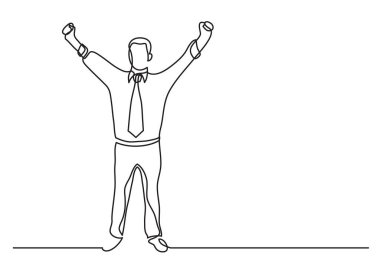 mutlu işadamı tezahürat sürekli çizgi çizme