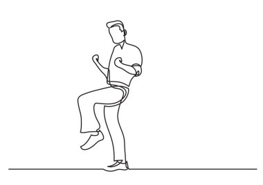 mutlu tezahürat adamın sürekli çizgi çizme