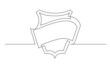 şerit etiket ve kalkan sürekli çizgi çizme