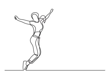 mutlu dans eden kadın - sürekli çizgi çizme