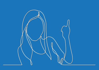 kadın işaret - sürekli çizgi çizme