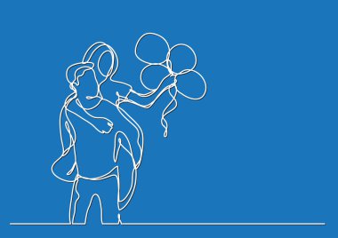 Çift balonlarla - sürekli çizgi çizme