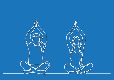 Yoga - sürekli çizim yaparken adam kadın