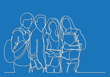 ayakta öğrenciler - sürekli çizgi çizme