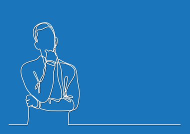 düşünen adam - sürekli çizgi çizme