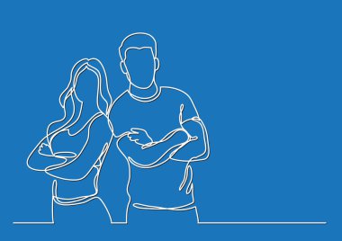 ayakta fitness eğitmenleri - sürekli çizgi çizme