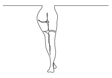 seksi kadın bacaklar çorap içinde sürekli çizgi çizme