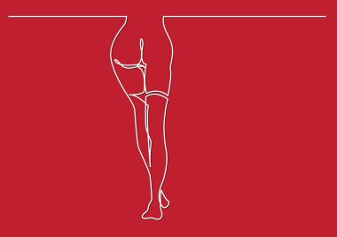 seksi kadın bacaklar çorap içinde sürekli çizgi çizme