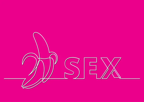 Dessin Une Ligne Phrase Sexe Avec Banane — Image vectorielle