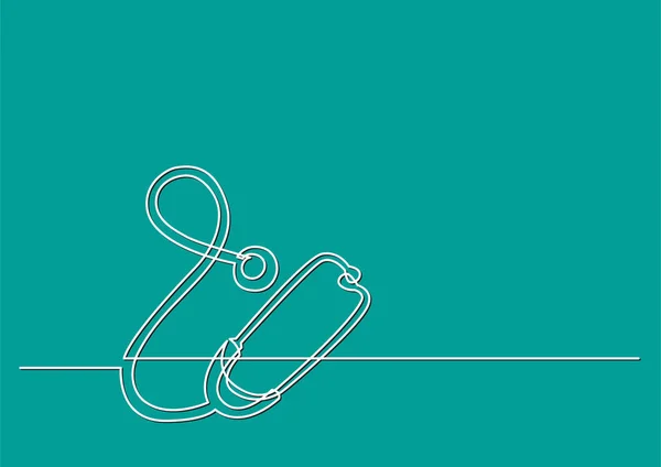 Projekt Logo Jednej Linii Stetoskop — Wektor stockowy