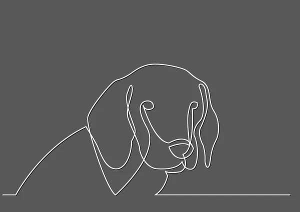 Continuous Line Drawing Portrait Dog — Stock Vector