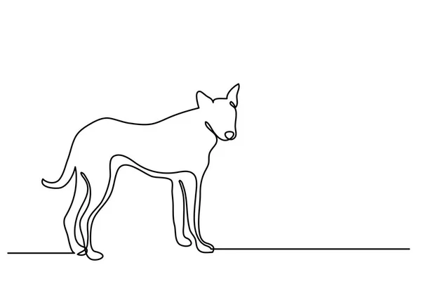 Desenho Linha Contínua Cão Jovem —  Vetores de Stock