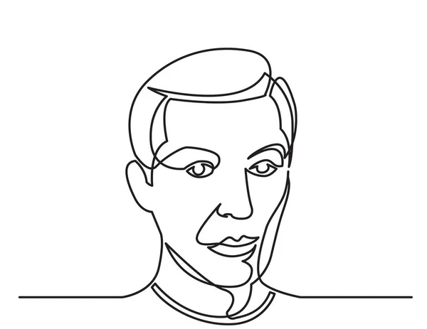Kontinuierliche Linienzeichnung Des Denkenden Mannes Porträt Auf Weißem Hintergrund — Stockvektor