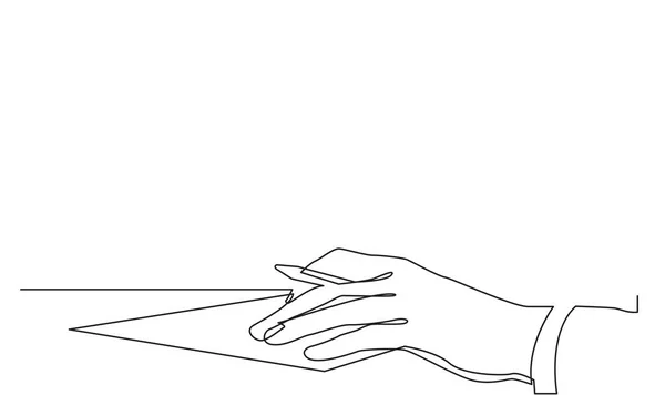 手签合同的连续线绘制 — 图库矢量图片