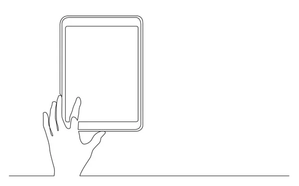 Kontinuerlig Linje Ritning Hand Röra Digital Tablett — Stock vektor