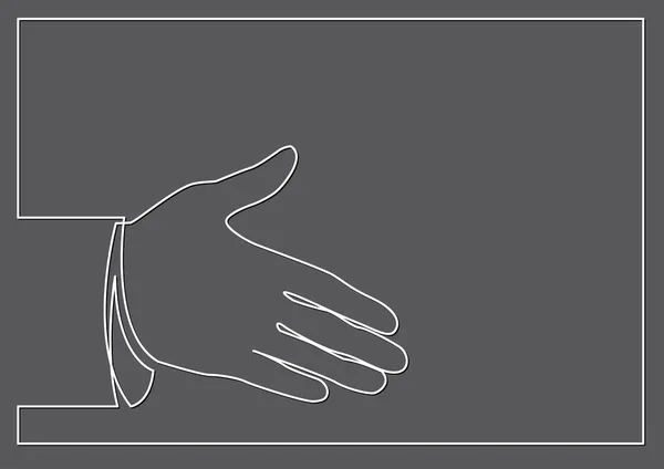 手ジェスチャーを挨拶の連続線の描画 — ストックベクタ