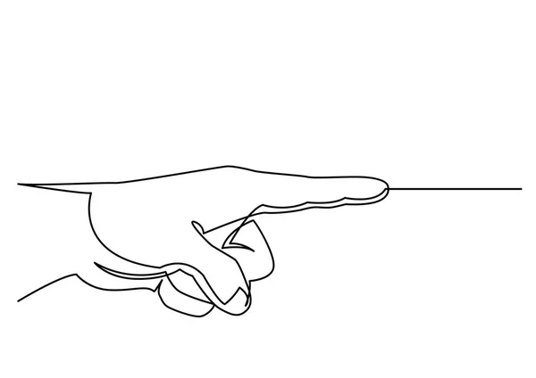 Continuous Line Drawing Hand Pointing Direction Index Finger — Stock Vector