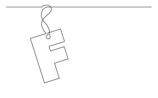 Desenho Linha Contínua Desenho Etiqueta Alfabeto Letra —  Vetores de Stock