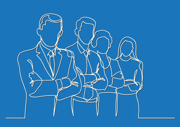 Business Team Één Lijntekening — Stockvector