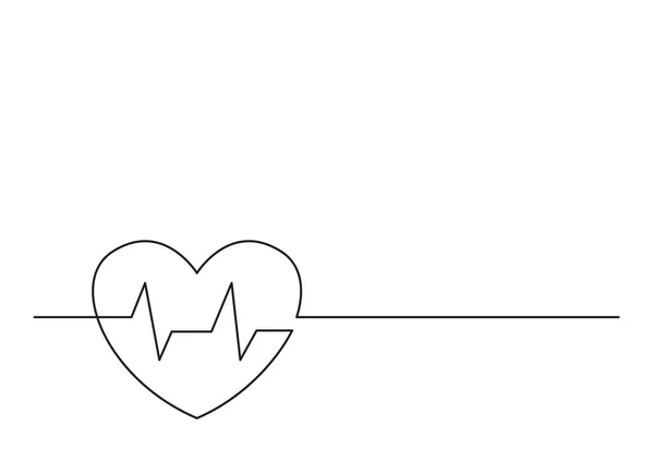 One Line Logo Design Heart Health — Stock Vector