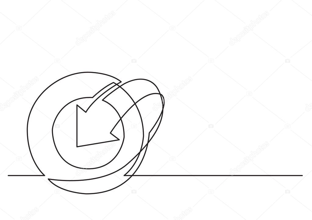 one line logo design of abstract circle and arrow