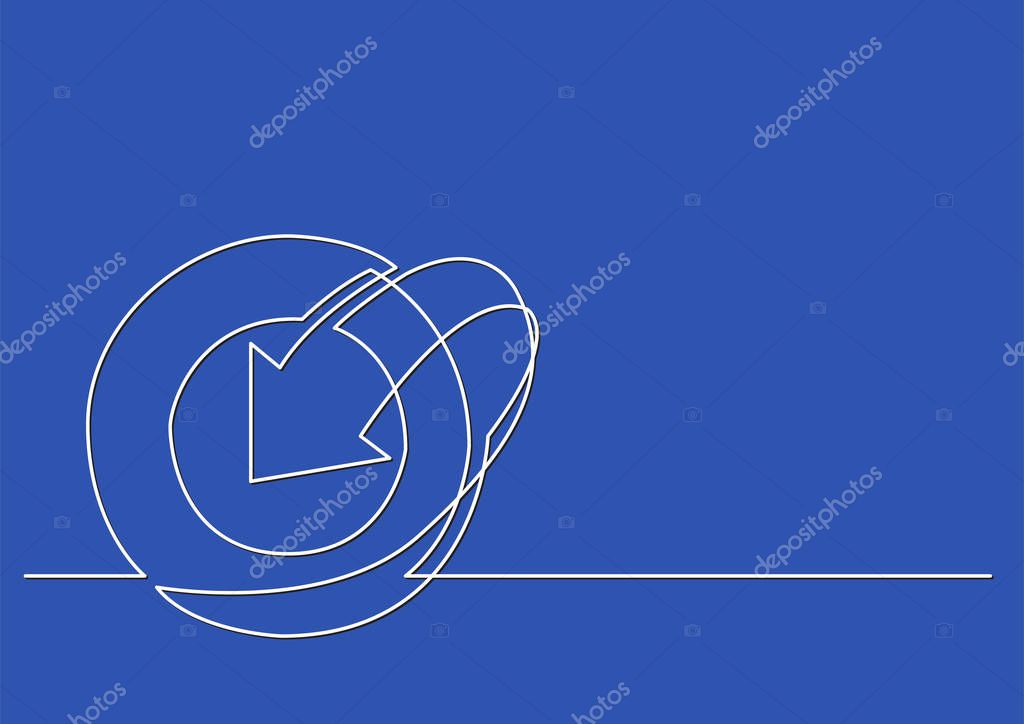 One line logo design of abstract circle and arrow