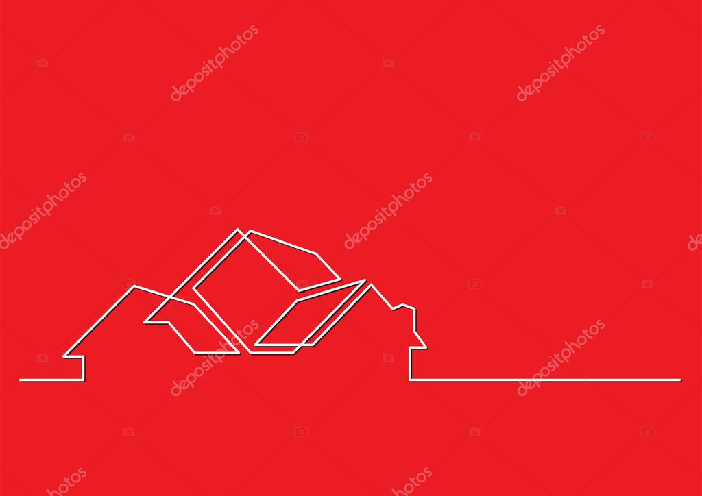 One line logo design of real estate agency