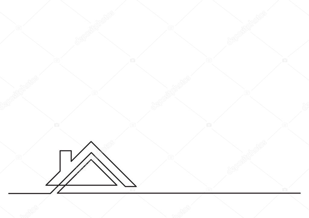 One line logo design of real estate house sale agency