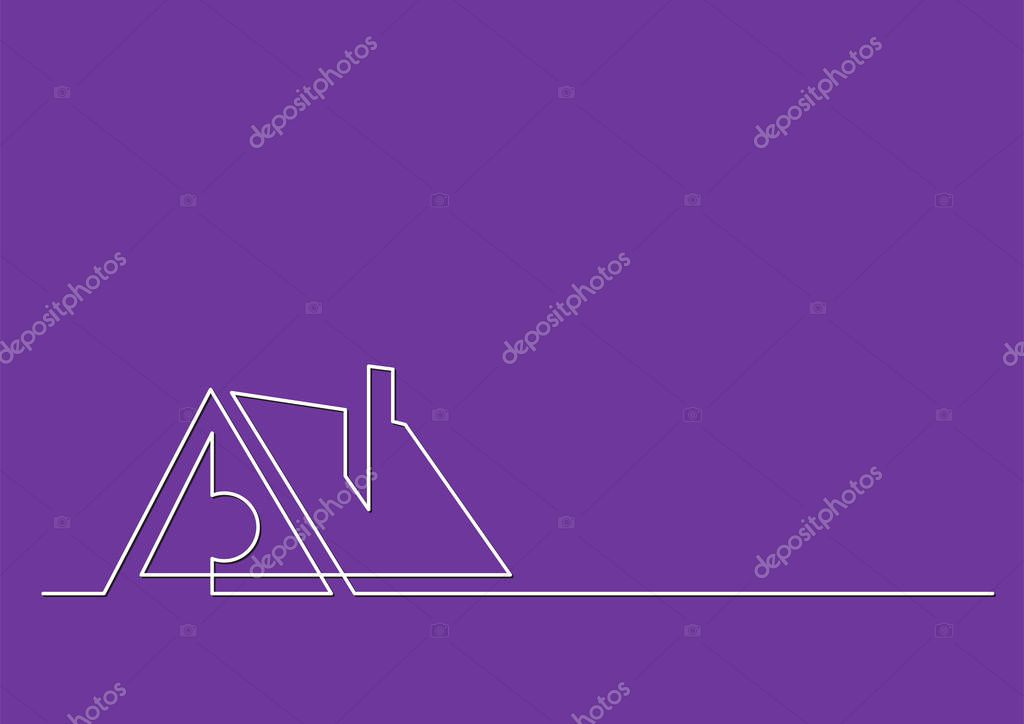 One line logo design of real estate house sale agency