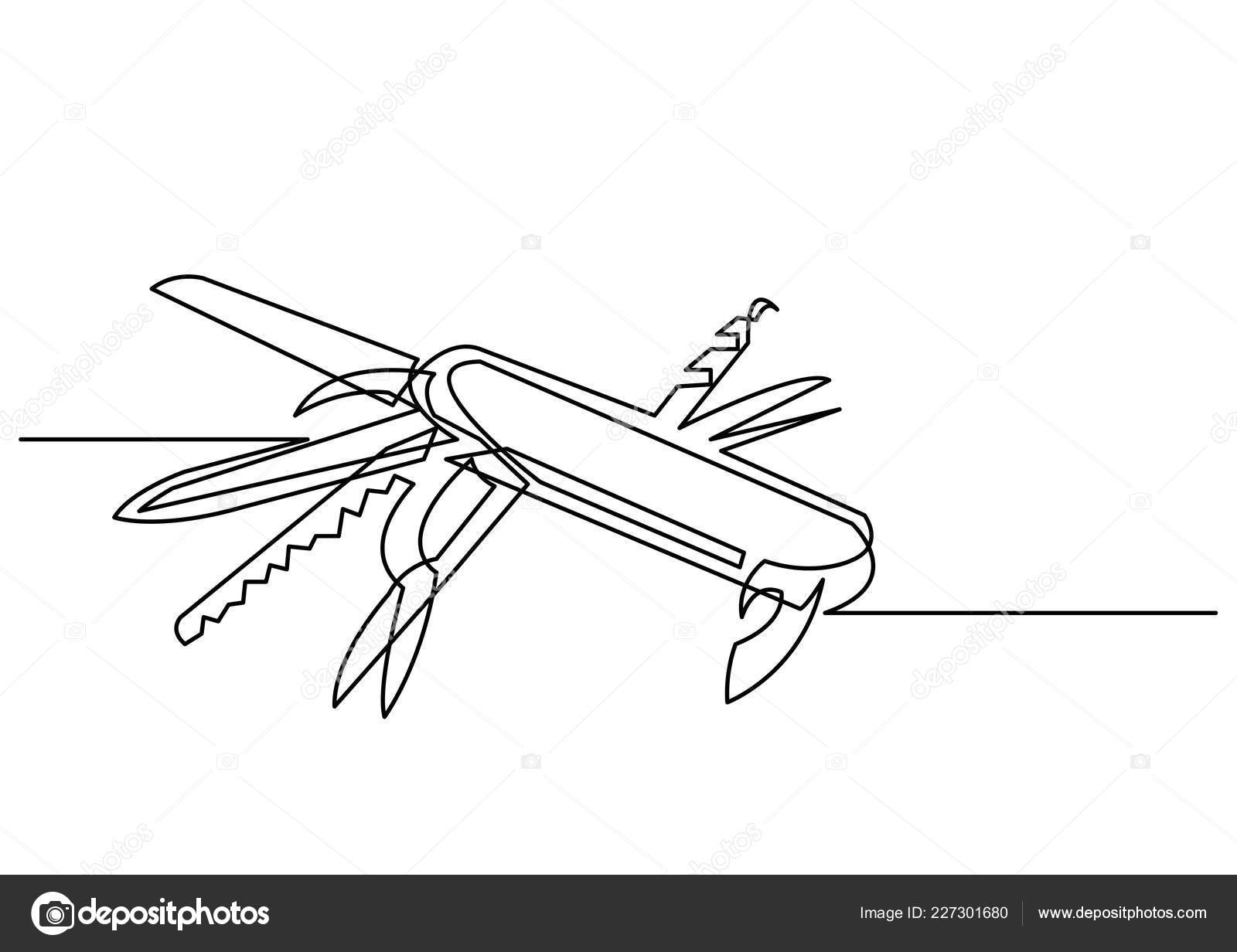 Swiss army knife drawing sale