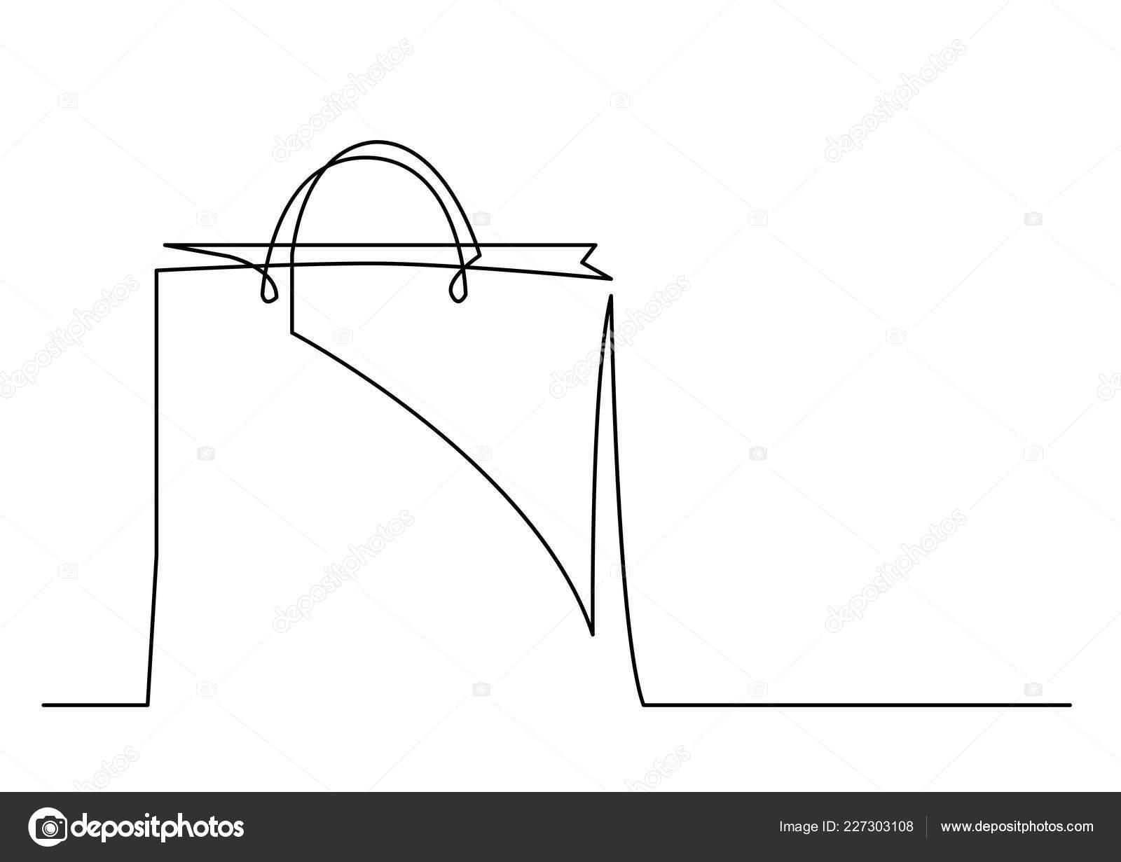 Continuous Line Drawing Shopping Bag Stock Vector by ©OneLineStock