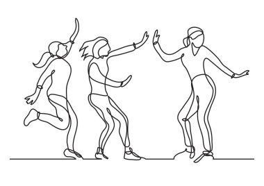 kızlar eğleniyor Grubu'nun sürekli çizgi çizme