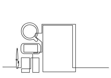 kahve smartphone Resepsiyon kaleminin sürekli çizgi çizme