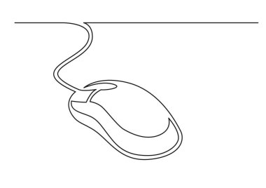 bir çizim için izole vektör nesnesinin - kablolu bilgisayar fare
