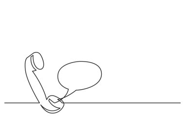 bir çizim nesnesinin izole vektör - telefon alıcı ve konuşma balonu