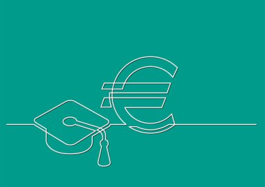 bir çizim için izole vektör nesnesinin - eğitim Euro maliyet