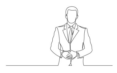 takım elbiseli yürüyen işadamı sürekli çizgi çizme