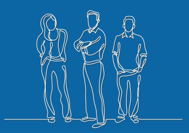 ekip üyeleri duran sürekli çizgi çizme